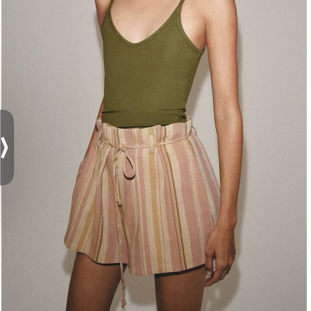 Zara Striped Belted Shorts - NWT
